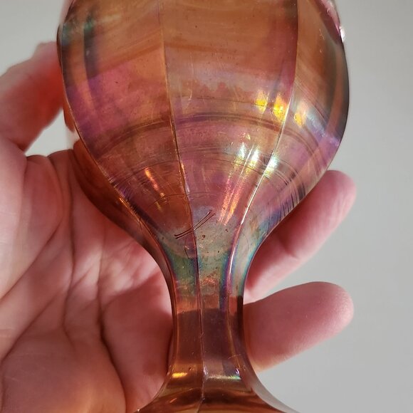 Set of 4 Vintage Imperial Marigold Carnival Glass Goblets - Picture 7 of 10